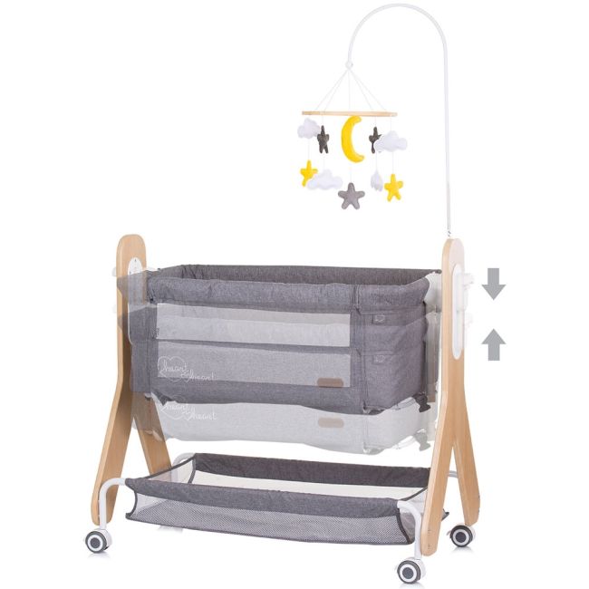 Patut co-sleeper chipolino heart 2 heart graphite hubkosh2h02301gt