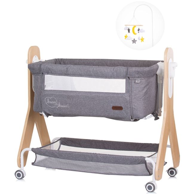 Patut co-sleeper chipolino heart 2 heart graphite hubkosh2h02301gt