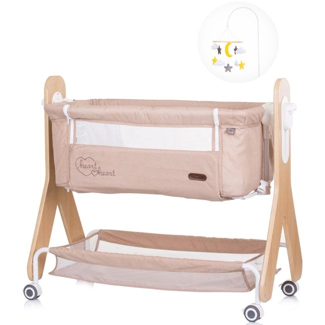 Patut co-sleeper chipolino heart 2 heart sand hubkosh2h02303sa