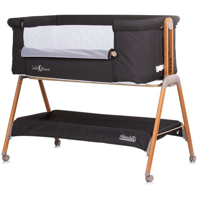 Patut co-sleeper chipolino sweet dreams graphite wood hubkossd0232gt