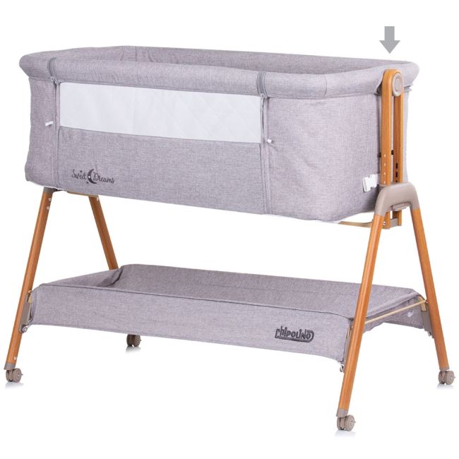 Patut co-sleeper chipolino sweet dreams grey wood hubkossd0231gy