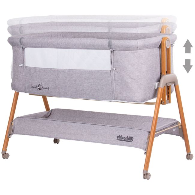 Patut co-sleeper chipolino sweet dreams grey wood hubkossd0231gy