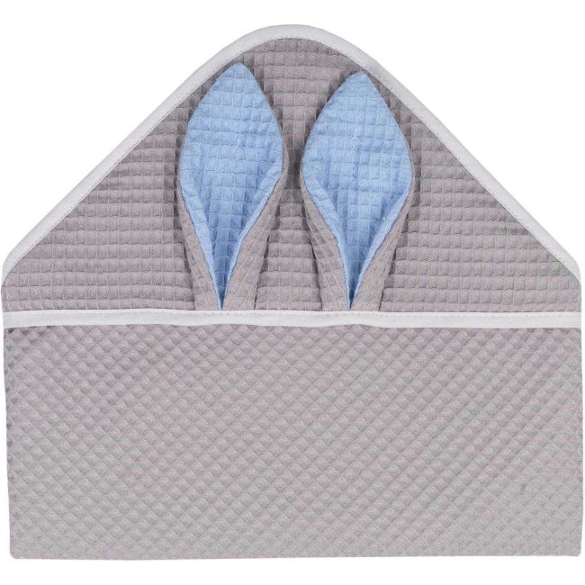 Prosop de baie cu gluga Waffle Bunny 80x80 cm Infantilo IF2511 BBJIF2511_Gri