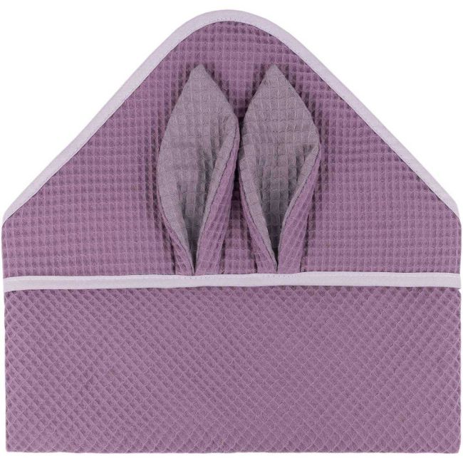Prosop de baie cu gluga Waffle Bunny 80x80 cm Infantilo IF2511 BBJIF2511_Mov