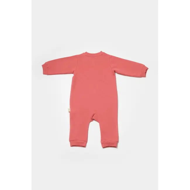 Salopeta cu fermoar, Two thread, BabyCosy, 100% bumbac organic, Rose (Marime: 12-18 Luni) JEMBC-CSY8030-12