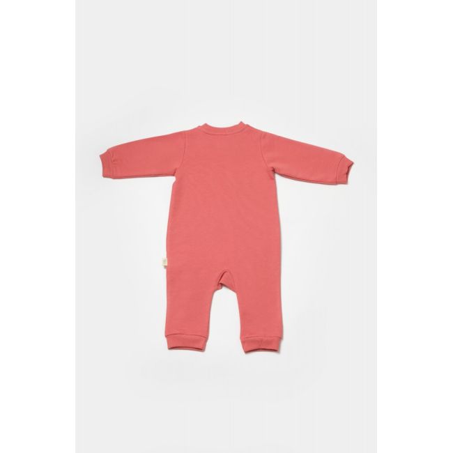 Salopeta cu fermoar, Two thread, BabyCosy, 100% bumbac organic, Rose (Marime: 3-6 Luni) JEMBC-CSY8030-3