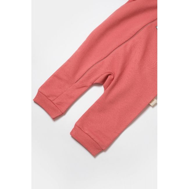 Salopeta cu fermoar, Two thread, BabyCosy, 100% bumbac organic, Rose (Marime: 3-6 Luni) JEMBC-CSY8030-3