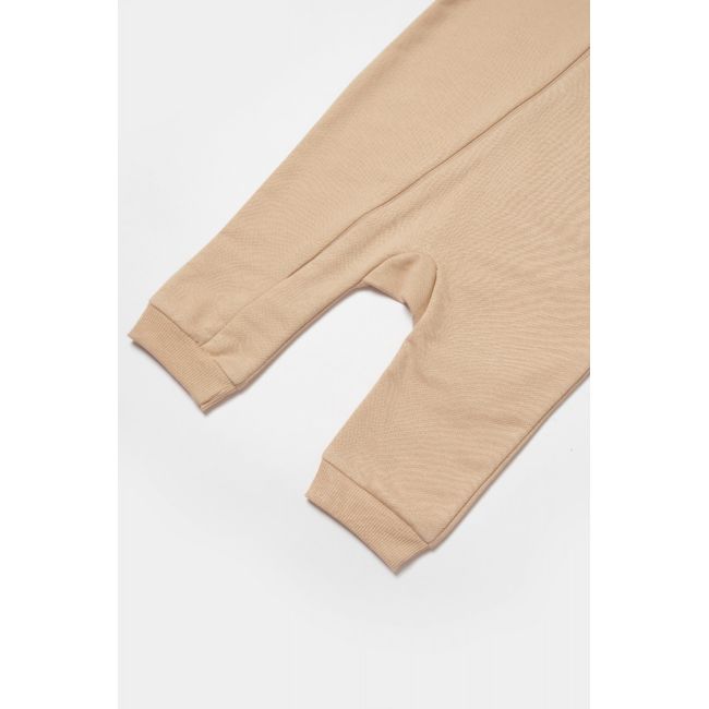 Salopeta cu fermoar, Two thread, BabyCosy, 100% bumbac organic, Stone (Marime: 3-6 Luni) JEMBC-CSY8031-3