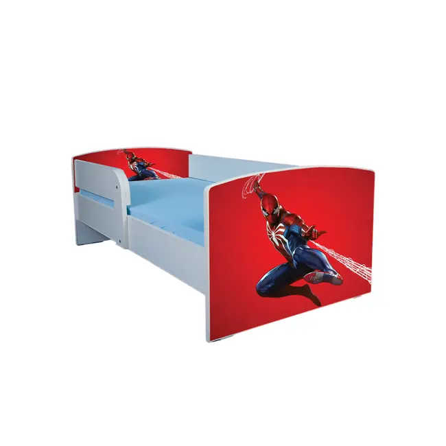 Pat Copii 2-12 Ani Model Spider Man 1 Cu Protectii Detasabile, Saltea SafeNest 160x80, Fara Sertar - Ptv1651
