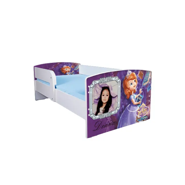 Pat Fetite 2-12 Ani Cu Sofia Intai Cu Nume Si Poza Copil La Comanda, Saltea SafeNest 160x80 Cm, Fara Sertar Ptv2821