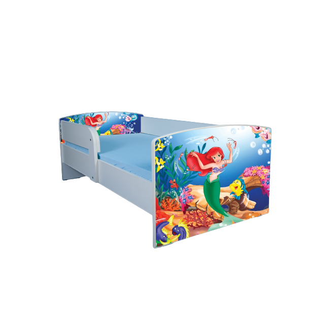Pat Pentru Fete 2-8 Ani Cu Mica Sirena La Comanda, Saltea140x70 Inclusa Si Sertar  Ptv2675