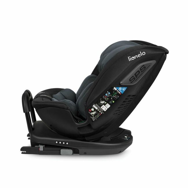 Lionelo - Scaun auto Bastiaan RWF i-Size, Pozitie de somn, Protectie laterala, Rotire 360 grade, 0-36 Kg, Cu Isofix si Centura Top Tether, Conform cu standardul european de securitate ECE R129, Gri BYNLO-BASTIAAN_RWF_ISIZE_GREY_STONE
