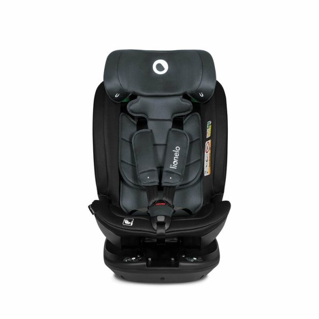 Lionelo - Scaun auto Bastiaan RWF i-Size, Pozitie de somn, Protectie laterala, Rotire 360 grade, 0-36 Kg, Cu Isofix si Centura Top Tether, Conform cu standardul european de securitate ECE R129, Gri BYNLO-BASTIAAN_RWF_ISIZE_GREY_STONE