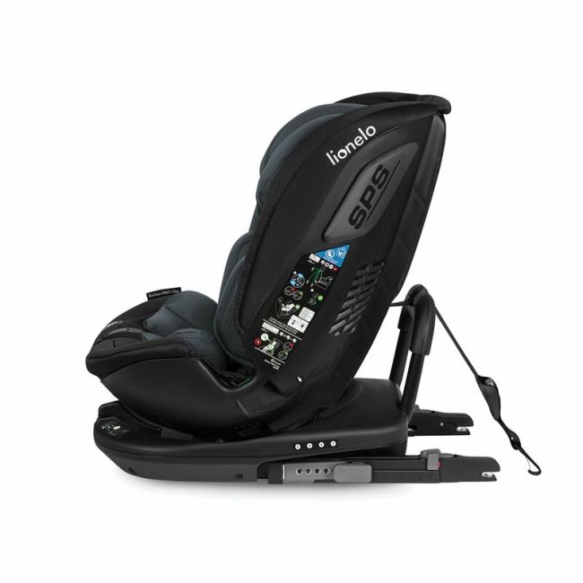 Lionelo - Scaun auto Bastiaan RWF i-Size, Pozitie de somn, Protectie laterala, Rotire 360 grade, 0-36 Kg, Cu Isofix si Centura Top Tether, Conform cu standardul european de securitate ECE R129, Gri BYNLO-BASTIAAN_RWF_ISIZE_GREY_STONE
