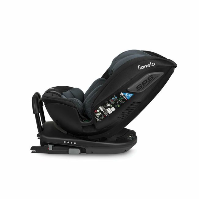 Lionelo - Scaun auto Bastiaan RWF i-Size, Pozitie de somn, Protectie laterala, Rotire 360 grade, 0-36 Kg, Cu Isofix si Centura Top Tether, Conform cu standardul european de securitate ECE R129, Gri BYNLO-BASTIAAN_RWF_ISIZE_GREY_STONE