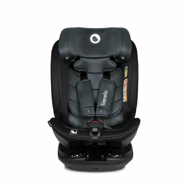 Lionelo - Scaun auto Bastiaan RWF i-Size, Pozitie de somn, Protectie laterala, Rotire 360 grade, 0-36 Kg, Cu Isofix si Centura Top Tether, Conform cu standardul european de securitate ECE R129, Gri BYNLO-BASTIAAN_RWF_ISIZE_GREY_STONE