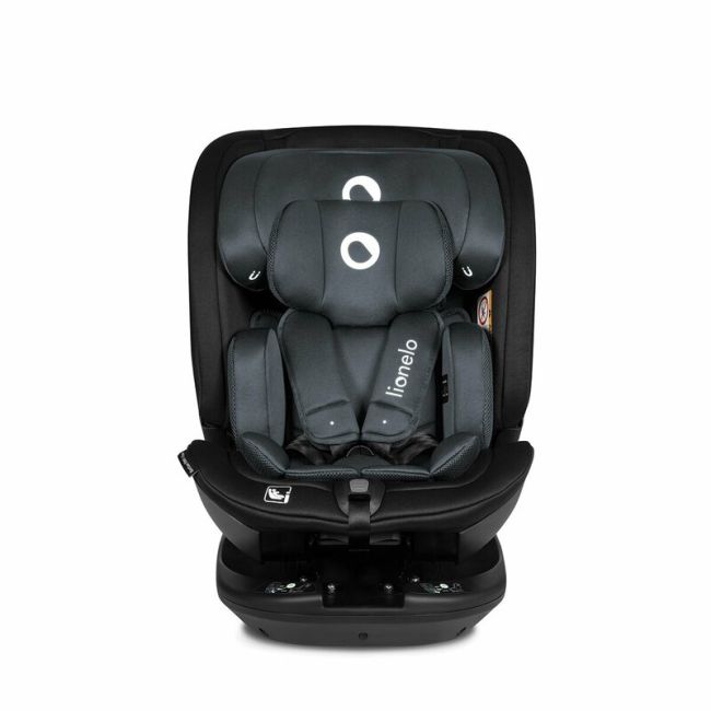 Lionelo - Scaun auto Bastiaan RWF i-Size, Pozitie de somn, Protectie laterala, Rotire 360 grade, 0-36 Kg, Cu Isofix si Centura Top Tether, Conform cu standardul european de securitate ECE R129, Gri BYNLO-BASTIAAN_RWF_ISIZE_GREY_STONE