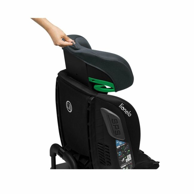 Lionelo - Scaun auto Bastiaan RWF i-Size, Pozitie de somn, Protectie laterala, Rotire 360 grade, 0-36 Kg, Cu Isofix si Centura Top Tether, Conform cu standardul european de securitate ECE R129, Gri BYNLO-BASTIAAN_RWF_ISIZE_GREY_STONE