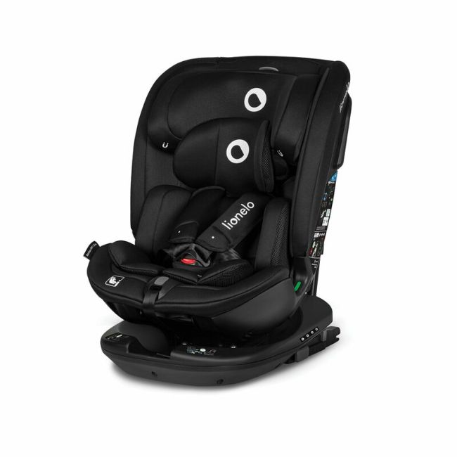 Lionelo - Scaun auto Bastiaan RWF i-Size, Pozitie de somn, Protectie laterala, Rotire 360 grade, 0-36 Kg, Cu Isofix si Centura Top Tether, Conform cu standardul european de securitate ECE R129, Negru BYNLO-BASTIAAN_RWF_ISIZE_BLACK_CARBON