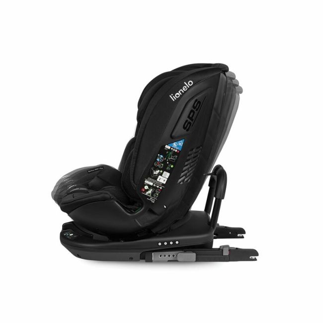 Lionelo - Scaun auto Bastiaan RWF i-Size, Pozitie de somn, Protectie laterala, Rotire 360 grade, 0-36 Kg, Cu Isofix si Centura Top Tether, Conform cu standardul european de securitate ECE R129, Negru BYNLO-BASTIAAN_RWF_ISIZE_BLACK_CARBON