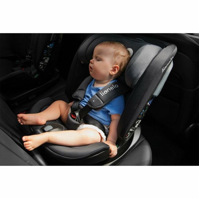 Lionelo - Scaun auto Bastiaan RWF i-Size, Pozitie de somn, Protectie laterala, Rotire 360 grade, 0-36 Kg, Cu Isofix si Centura Top Tether, Conform cu standardul european de securitate ECE R129, Negru BYNLO-BASTIAAN_RWF_ISIZE_BLACK_CARBON
