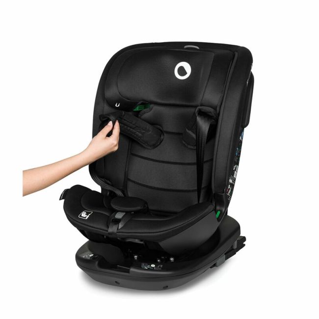 Lionelo - Scaun auto Bastiaan RWF i-Size, Pozitie de somn, Protectie laterala, Rotire 360 grade, 0-36 Kg, Cu Isofix si Centura Top Tether, Conform cu standardul european de securitate ECE R129, Negru BYNLO-BASTIAAN_RWF_ISIZE_BLACK_CARBON