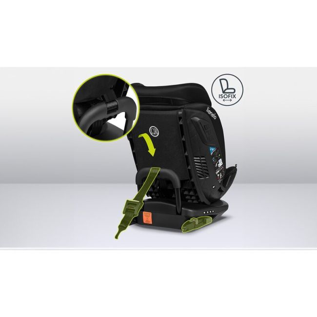 Lionelo - Scaun auto Bastiaan RWF i-Size, Pozitie de somn, Protectie laterala, Rotire 360 grade, 0-36 Kg, Cu Isofix si Centura Top Tether, Conform cu standardul european de securitate ECE R129, Negru BYNLO-BASTIAAN_RWF_ISIZE_BLACK_CARBON