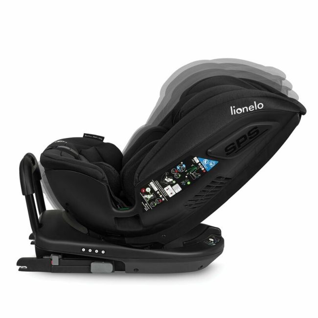 Lionelo - Scaun auto Bastiaan RWF i-Size, Pozitie de somn, Protectie laterala, Rotire 360 grade, 0-36 Kg, Cu Isofix si Centura Top Tether, Conform cu standardul european de securitate ECE R129, Negru BYNLO-BASTIAAN_RWF_ISIZE_BLACK_CARBON