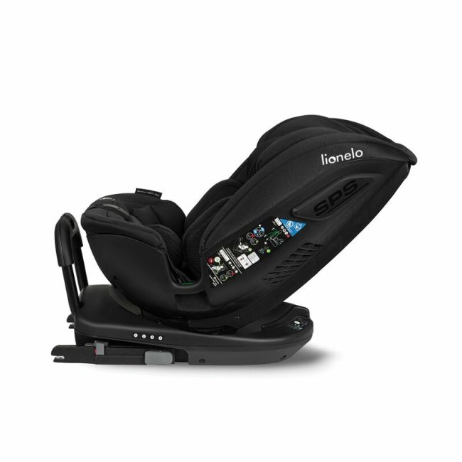 Lionelo - Scaun auto Bastiaan RWF i-Size, Pozitie de somn, Protectie laterala, Rotire 360 grade, 0-36 Kg, Cu Isofix si Centura Top Tether, Conform cu standardul european de securitate ECE R129, Negru BYNLO-BASTIAAN_RWF_ISIZE_BLACK_CARBON