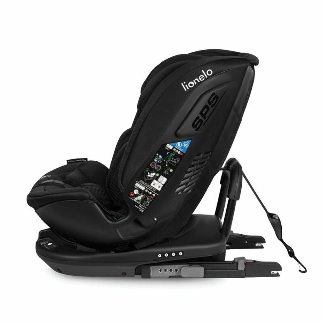 Lionelo - Scaun auto Bastiaan RWF i-Size, Pozitie de somn, Protectie laterala, Rotire 360 grade, 0-36 Kg, Cu Isofix si Centura Top Tether, Conform cu standardul european de securitate ECE R129, Negru BYNLO-BASTIAAN_RWF_ISIZE_BLACK_CARBON