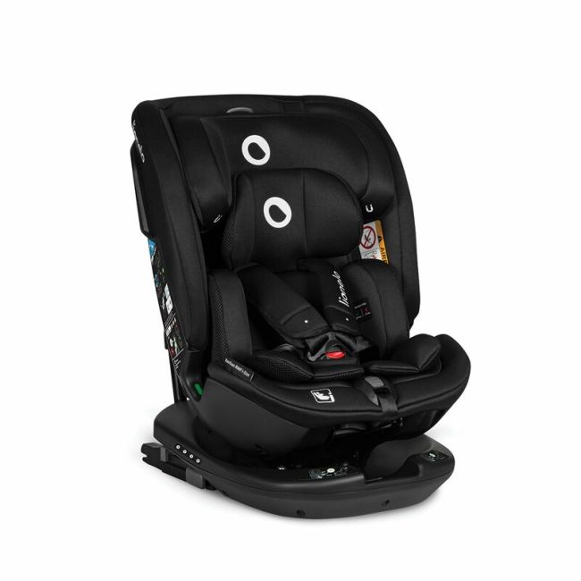 Lionelo - Scaun auto Bastiaan RWF i-Size, Pozitie de somn, Protectie laterala, Rotire 360 grade, 0-36 Kg, Cu Isofix si Centura Top Tether, Conform cu standardul european de securitate ECE R129, Negru BYNLO-BASTIAAN_RWF_ISIZE_BLACK_CARBON