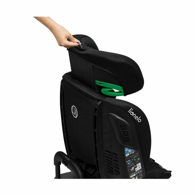 Lionelo - Scaun auto Bastiaan RWF i-Size, Pozitie de somn, Protectie laterala, Rotire 360 grade, 0-36 Kg, Cu Isofix si Centura Top Tether, Conform cu standardul european de securitate ECE R129, Negru BYNLO-BASTIAAN_RWF_ISIZE_BLACK_CARBON