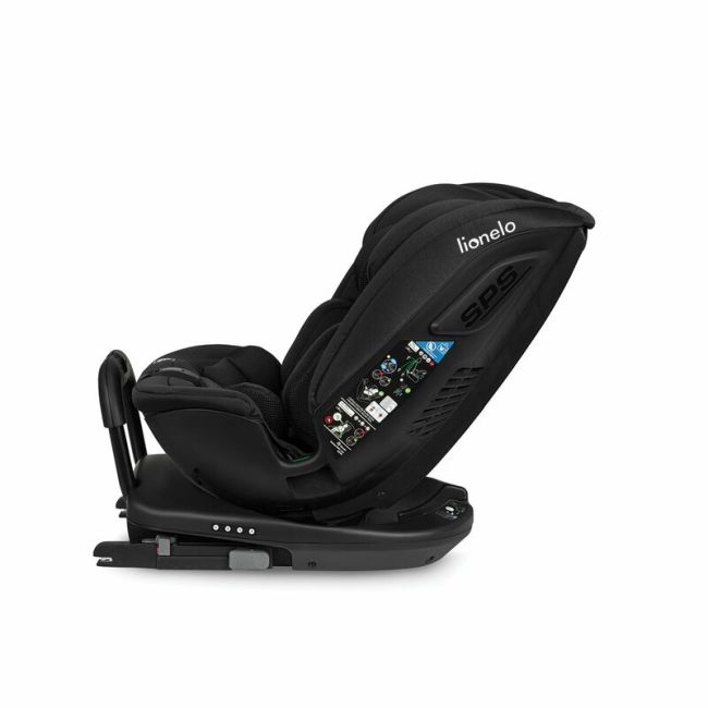 Lionelo - Scaun auto Bastiaan RWF i-Size, Pozitie de somn, Protectie laterala, Rotire 360 grade, 0-36 Kg, Cu Isofix si Centura Top Tether, Conform cu standardul european de securitate ECE R129, Negru BYNLO-BASTIAAN_RWF_ISIZE_BLACK_CARBON