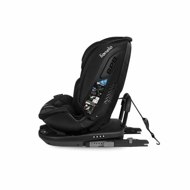 Lionelo - Scaun auto Bastiaan RWF i-Size, Pozitie de somn, Protectie laterala, Rotire 360 grade, 0-36 Kg, Cu Isofix si Centura Top Tether, Conform cu standardul european de securitate ECE R129, Negru BYNLO-BASTIAAN_RWF_ISIZE_BLACK_CARBON