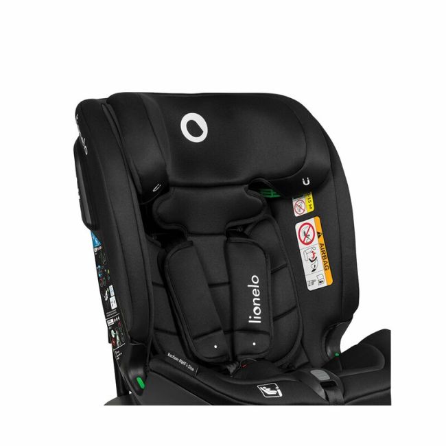 Lionelo - Scaun auto Bastiaan RWF i-Size, Pozitie de somn, Protectie laterala, Rotire 360 grade, 0-36 Kg, Cu Isofix si Centura Top Tether, Conform cu standardul european de securitate ECE R129, Negru BYNLO-BASTIAAN_RWF_ISIZE_BLACK_CARBON