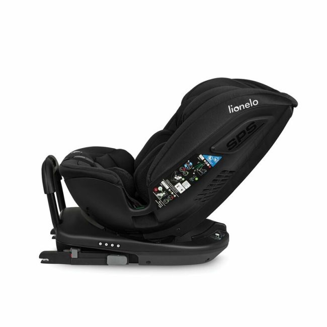 Lionelo - Scaun auto Bastiaan RWF i-Size, Pozitie de somn, Protectie laterala, Rotire 360 grade, 0-36 Kg, Cu Isofix si Centura Top Tether, Conform cu standardul european de securitate ECE R129, Negru BYNLO-BASTIAAN_RWF_ISIZE_BLACK_CARBON