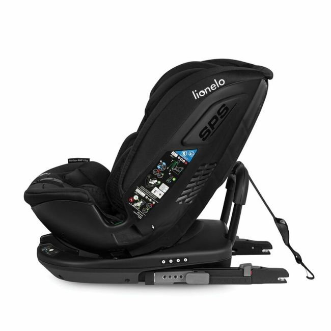 Lionelo - Scaun auto Bastiaan RWF i-Size, Pozitie de somn, Protectie laterala, Rotire 360 grade, 0-36 Kg, Cu Isofix si Centura Top Tether, Conform cu standardul european de securitate ECE R129, Negru BYNLO-BASTIAAN_RWF_ISIZE_BLACK_CARBON