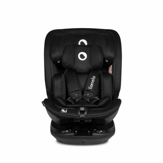 Lionelo - Scaun auto Bastiaan RWF i-Size, Pozitie de somn, Protectie laterala, Rotire 360 grade, 0-36 Kg, Cu Isofix si Centura Top Tether, Conform cu standardul european de securitate ECE R129, Negru BYNLO-BASTIAAN_RWF_ISIZE_BLACK_CARBON