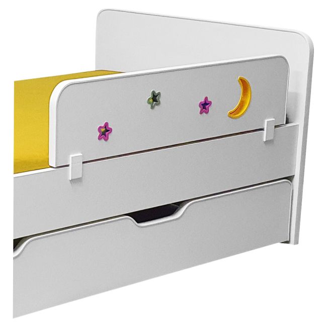 Paravan Protectie Pat Copii Sky-f Cu Decupaje Si Ornamente Colorate - 70 X 18 Cm - Pc-p-par-i-dec-sky-f