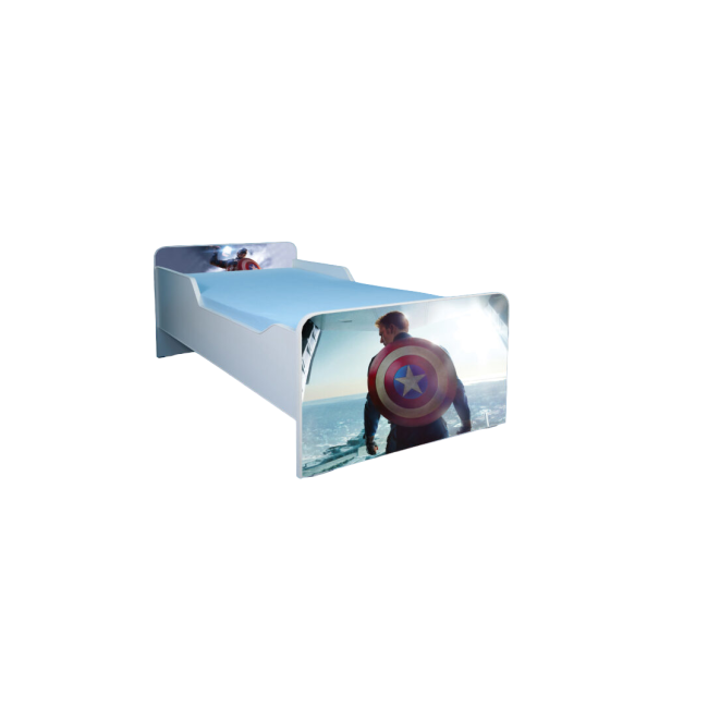 Pat Baieti 2-6 Ani Captain America 130x60 Cm Fara Sertar Ptv3301