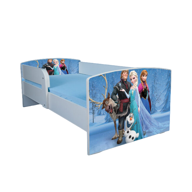 Patut Fete 2-6 Ani Frozen Cu Saltea SafeNest 130x60 Cm, Fara Sertar Ptv3389