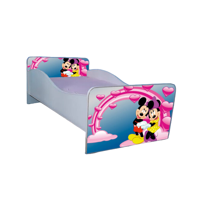 Pat Fetite 2-6 Ani Mickey Si Minnie 130x60 Cm, Cu Sertar Ptv3468