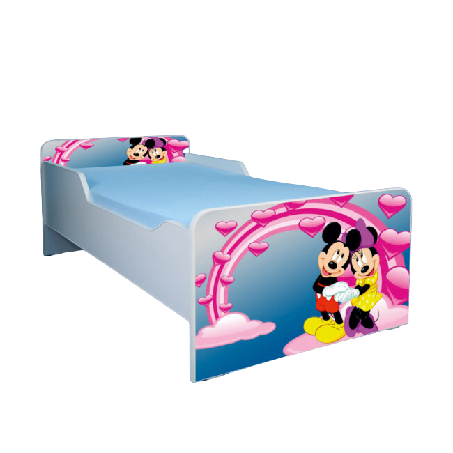 Pat Copii Mickey Si Minnie - 180x80 Cm, Fara Sertar Ptv3221