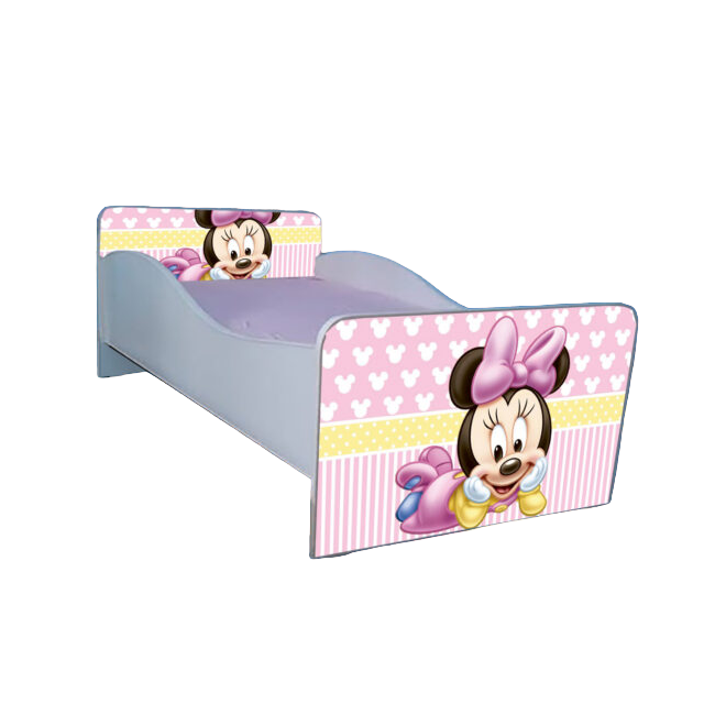 Patut Fete 2-6 Ani Minnie 2 Cu Saltea SafeNest 130x60cm, Fara Sertar Ptv3473