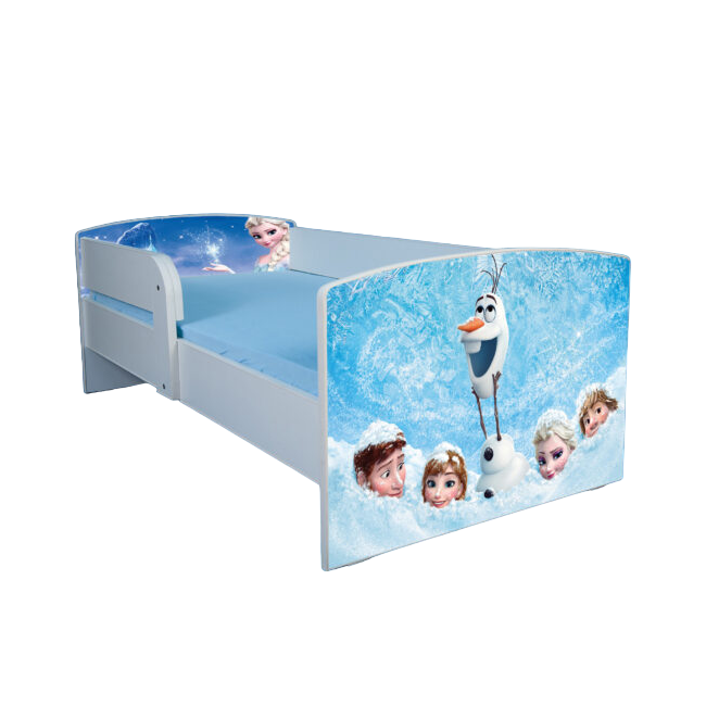 Pat Pentru Copii Olaf 1 Cu Saltea 130x60 Cm, Fara Sertar Ptv3386