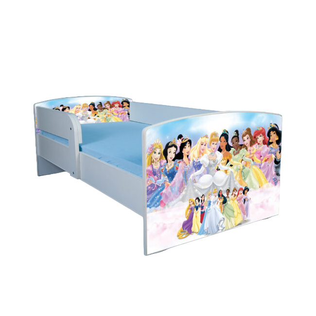 Pat Fetite Printesele Disney 130x60 Cm Cu Sertar Ptv3408