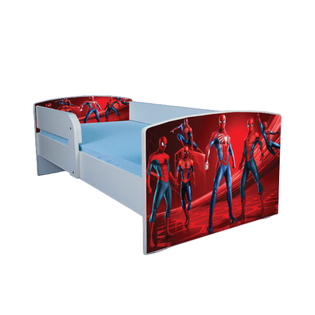 Pat Baieti 2-6 Ani Spiderman 3 Saltea SafeNest 130x60 Inclusa, Model Cu Sertar Ptv3435