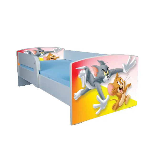 Pat pentru copii Tom & Jerry - saltea de 180x80 Cm, Fara Sertar Ptv3218