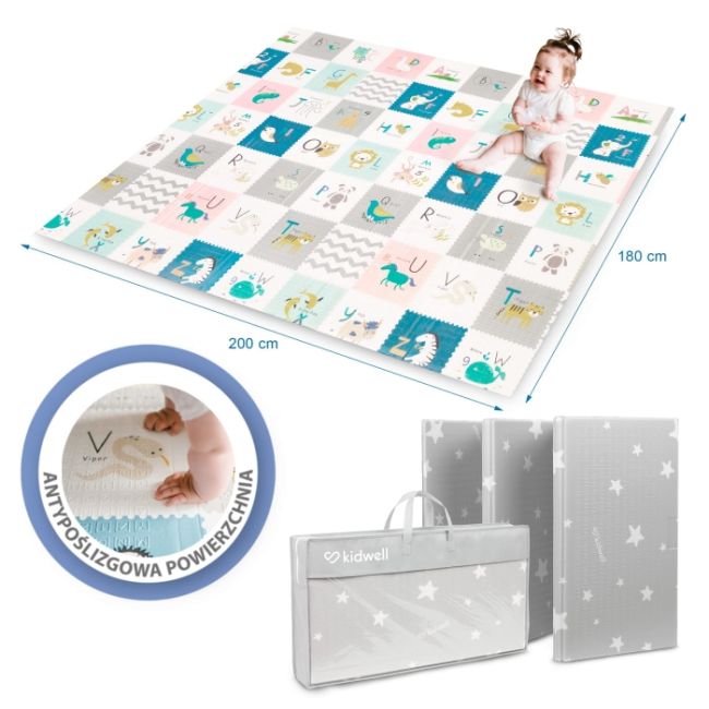 Salteluta de joaca pentru copii 180 x 200 cm kidwell inda - alphabet edeedimaedind01a2