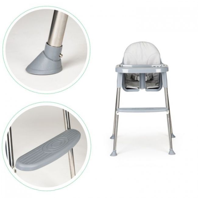 Scaun de masa 2 in 1 cu tapiterie ecotoys hc-135c - gri edeedihc-135cgray